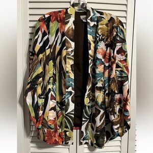 Chico's Multicolored Open Jacket, 100% Polyester, Women's Size 2 (U.S. Sz 12/14)